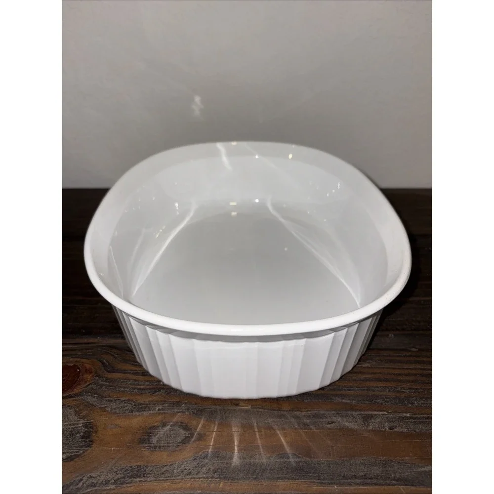 Corning Ware French White F-2-B 2.8 Lt & F-12-B 1.8 Lt Casserole Dishes No Lids